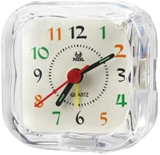 QIXON Bedside Alarm Clocks Ticking AA Battery Powered Table Clock Travel Alarm Clock Night Transparent Large Display Snooze Light Bedroom Office Table