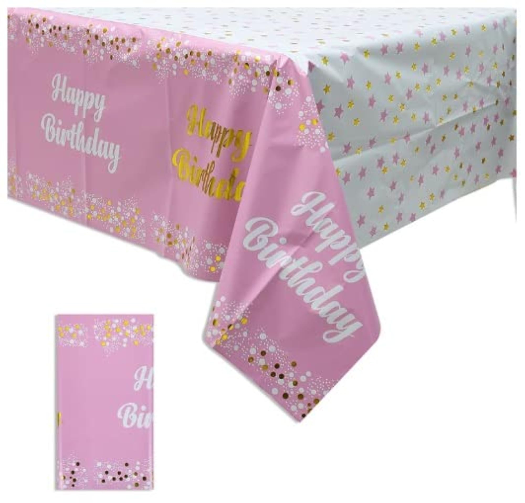Happy Birthday Metallic Shiny Foil Disposable Table Cover