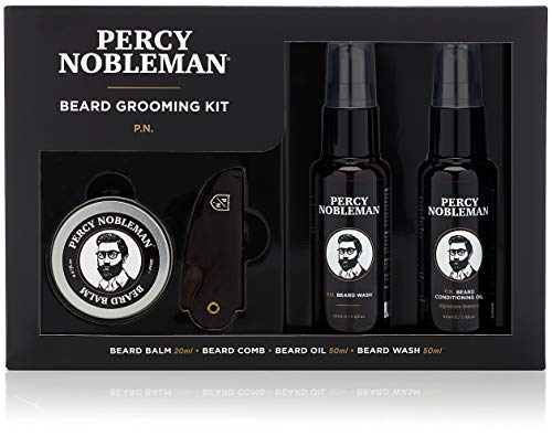 Percy Nobleman Beard Grooming Kit. A Men's Gift Set Containing a Signature Scented Beard Oil 50ml. Beard Wash 50ml. Beard Balm 20ml. Beard Comb.
