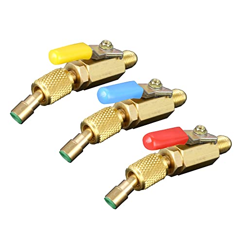 Válvula de bola compacta Riloer en ángulo de 45 grados para aire acondicionado, 3 piezas