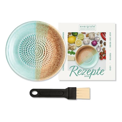 evergrate Keramikreibe im Motiv Beach mit Küchenpinsel und...