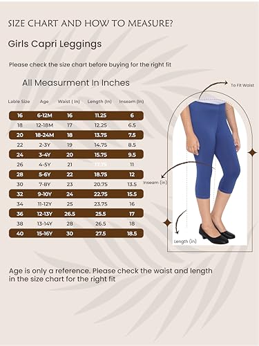 Image of Robinbosky Premium Girls Capri Leggings Pack of 3 - Versatile Colors and Sizes for All Ages