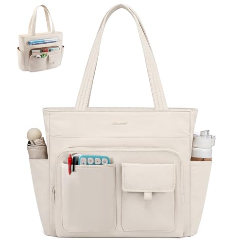 LOVEVOOK Tote Bag For Women,Large Capacity Totes Bags with Zipper Quilted Light Work Bag Thick Bottom Support Work Tote Bag