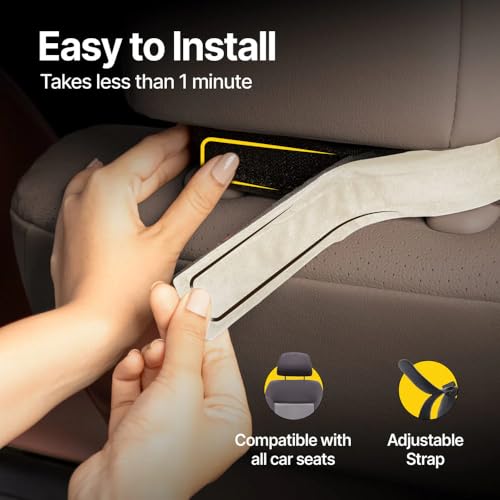 Image of Frido Ultimate Car Neck Rest Pillow| Ultrasoft Pillow for Comfortable Rides | Superior Neck Support Cushion | Relieves Neck Pain | Hi-Per Foam Head Rest Pillow with Washable Velvet Cover | Beige