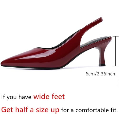 Susanny Kitten Heels for Women Closed Toe Heels Pointed Pumps Sexy Slingback Low Heeled Elastic Strap Comfort for Wedding Work Party Evening Prom Formal Dressy Shoes2
