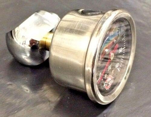 Chrome Rocker Box Shaft End Oil Pressure Gauge Harley Ironhead Shovelhead black