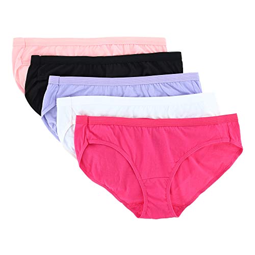 Just My Size Women s Plus Size 5-Pack Cotton Bikini, Assorted Colors, 14