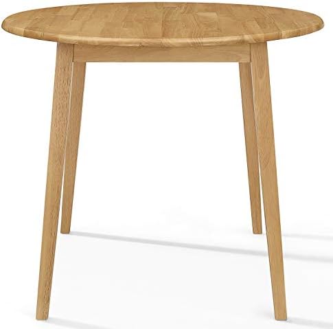 Hallowood Furniture Ledbury Small Round Drop Leaf Dining Table  Wooden Foldable Dining Table in Oak Finish  Folding Kitchen Table Ideal for Home, Office, Café & Restaurant  Diner Table