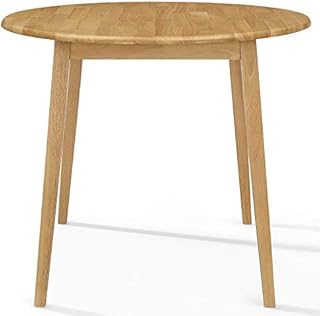 Hallowood Furniture Ledbury Small Round Drop Leaf Dining Table  Wooden Foldable Dining Table in Oak Finish  Folding Kitchen Table Ideal for Home, Office, Café & Restaurant  Diner Table