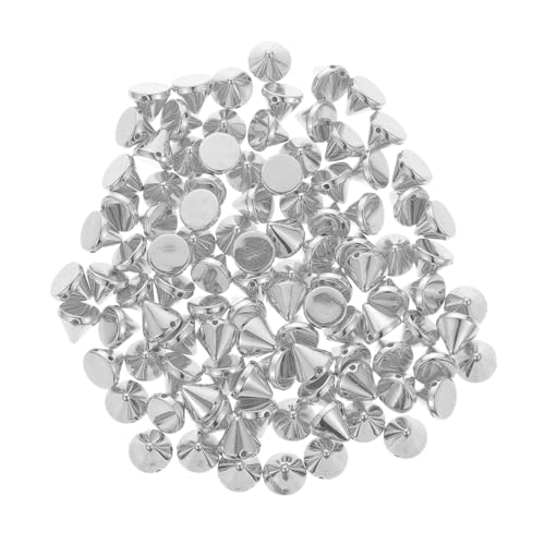 Homoyoyo 200 Stück Teiliges Cone Spikes zum Aufnähen Silberne Kegelspitzen Ziernieten für DIY Schmuck Kleidung Leder Vielseitige Punk Accessoires für Armbänder Taschen Schuhe und