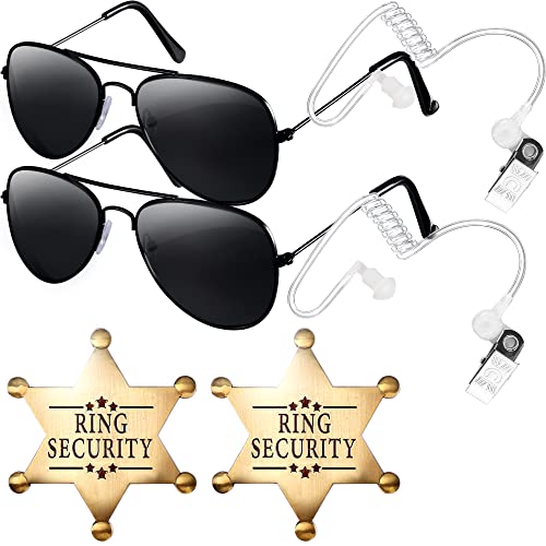 YOTNUS Ring Wedding Bearer Gifts Ring Wedding Security Sun Glasses Security Badge and EarPiece Cosplay