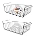 Produktbild Unterregal Aufbewahrungskorb, 2 Stück Hängekorb Metall Hängekorb Regal Unter Schrank Hängekorb Metall Korb-Organizer Regaleinhängekorb für Küche, Büro, Speisekammer, Bad, Schrank (Schwarz)