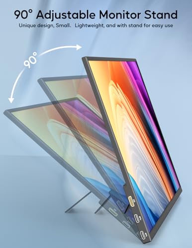 Image of 4K Portable Monitor, 13.4 inch 3840 * 2400 IPS Portable Monitor for Laptop, Slim Lightweight HDR Travel Screen USB-C HDMI w /Smart Cover for Laptop PS5 /4 Xbox