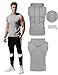 Babioboa Men's Workout Hooded Tank Tops Fitness Muscle Cut T-Shirts Sleeveless Gym Hoodie Grey