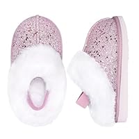 IceUnicorn Girls Slippers Memory Foam Suede Toddler Kids Slippers Cosy Winter Warm Lightweight Anti-slip House Shoes (Pink,26/27)
