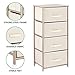 mDesign Vertical Dresser Storage Tower - Sturdy Steel Frame, Wood Top, Easy Pull Fabric Bins - Organizer Unit for Bedroom, Hallway, Entryway, Closets - Textured Print - 4 Drawers - Cream/Gold