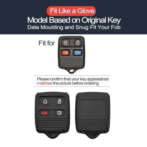 Coque de clé Ford 4 boutons lot de 2 protections de télécommande auto