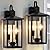 Dusk to Dawn Outdoor Wall Lights 2 Pack, Black Exterior Light Fixture with Photocell Sensor, Outdoor Sconce Lights with E12 Base, Waterproof Wall Lantern for Porch Garage Patio, Bulb Not Included