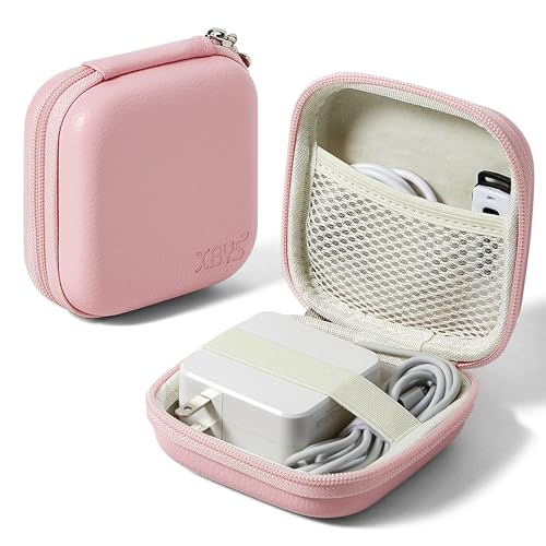 Linpr Charger Case for Macbook, Portable Tech Electronic Organizer Bag, Small Travel Storage Pouch for Laptop Accessories, MacBook Power Adapter, Charging Cords, USB Drives, Power Bank (Pink, M)