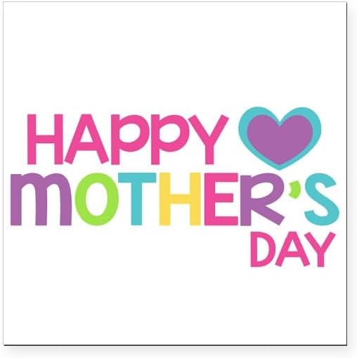 CafePress Happy Mother's Day Pink Square Car Magnet 3 X 3 Square Car Magnet, Magnetic Bumper Display