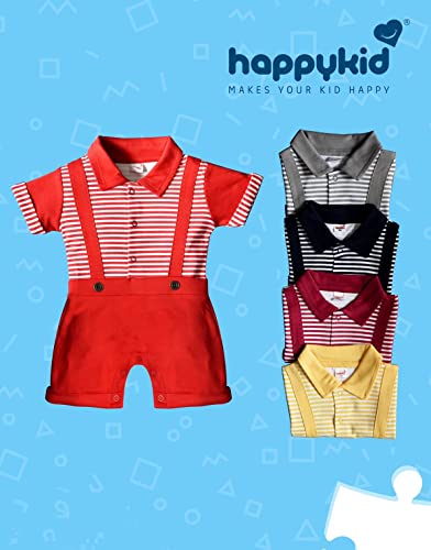 Image of Happykid Boy's Cotton Blend Dungaree Set