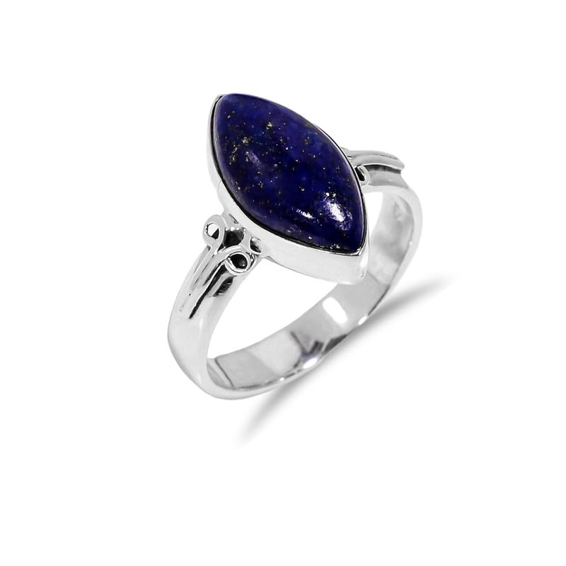 Bague de fiançailles argent sterling et lapis-lazuli bague promesse femme