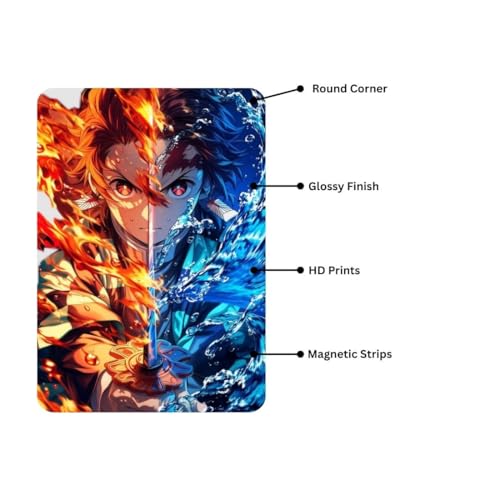 Image of Zesta Bathroom Decor Items Washroom Decor Tin Sign | Aesthetic Posters Wall Poster for Bedroom | Magnetic Cafe Decoration Items / Restaurant Decorations Items | Quirky Home Decor Bar Accent (Demon Slayer (5))