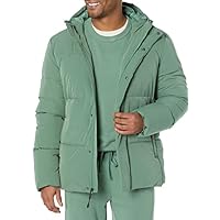 Amazon Essentials Men's Recycled Polyester Mid-Length Hooded Puffer only .96: eDeal Info