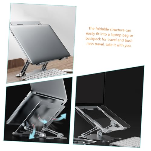 Soporte ajustable de aleación para laptop color plata miniatura 2