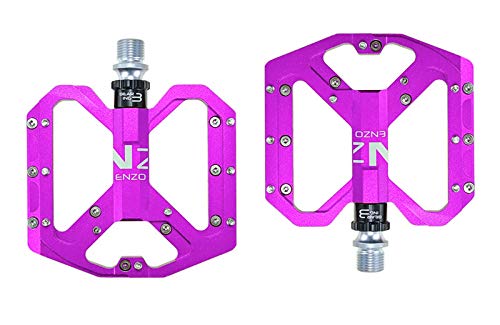 Pédales VTT en aluminium CNC violettes ultralégères à 3 roulements