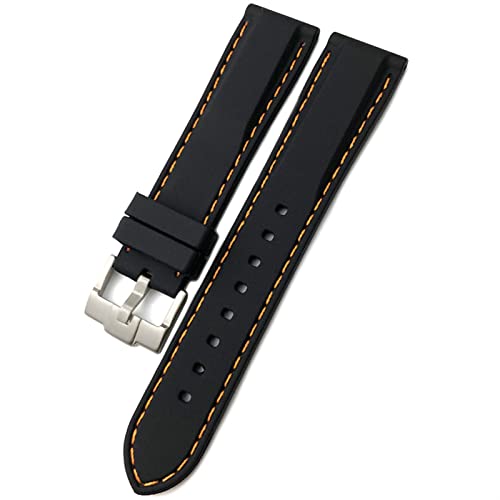 Bracelet montre silicone étanche 22mm orange pour sport nautique et plongée