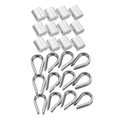 NIYANGLE 120pcs Wire Rope Clamp Kit 3/16 Aluminum Double-Hole Buckles and Stainless Steel M5 Thimbles, Heavy Duty Hardware Fasteners for Industrial Towing, Rigging, and Cable Securing