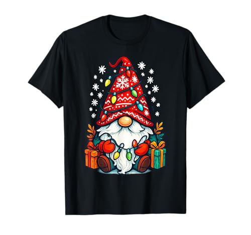 Frohe Weihnachten Rentier Lichterkette Santa Claus Xmas T-Shirt