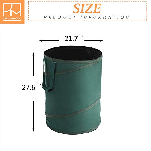 Patiomore Collapsible Garden Bag 45 Gallons Leaf Yard Reusable Waste Bags Lawn Gardening Container with Dual Handles