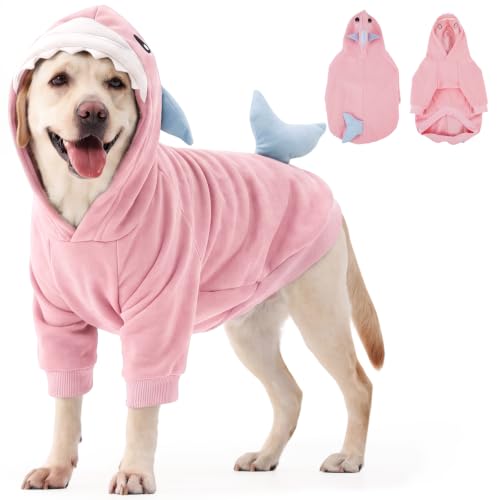 Lelepet Cute Shark Hoodie for Dogs, Warm Winter Do