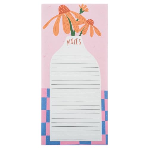 Image of Karma, Large Magnetic Notepads, Notepads for Grocery List, Shopping List, To-Do List, Reminders, Strong Magnetic Back, Memo Notepad 100 Sheets Per Pad, Cute Colorful Designs - Flower Vase