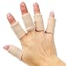 Senkary 20 Pieces Finger Sleeves Protectors Thumb Brace Support Elastic Compression Protector for Relieving Pain, Arthritis,Trigger Finger, Sports (Beige)