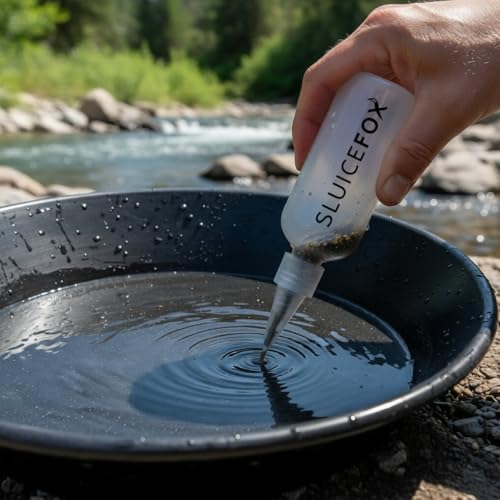 Botella snifter Sluice Fox de plástico para kit de herramientas de prospección de oro 3