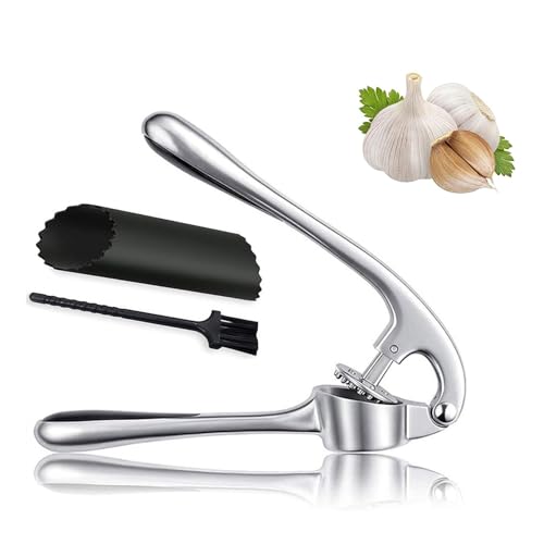 Presse-Ail de Cuisine Professionnelle, Hachoir à Ail Broyeur de Gingembre avec Poignée Facile à Presser, Broyeur d'ail, Hachoir à Ail Convivial, Facile à Nettoyer