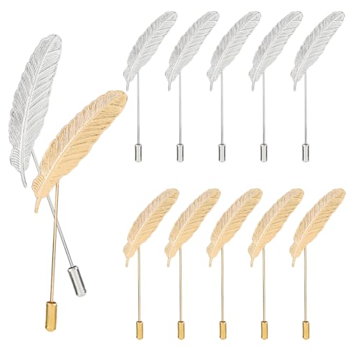 Broches en alliage métallique de qualité supérieure style rétro plume pour costume