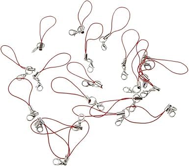 Wentoenapp 20 Pcs Mobile Phone Rope Strap Charm Lariat Lanyard with Lobster Clasp Cords, Cell Phone Charms, Car Keychain, for Cellphone/USB Drive/Keychain/DIY Jewelry Accessories (White)