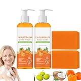 Juego de gel de ducha y barra de jabón de caqui, desodorante para controlar el olor corporal, desodorante jabón de baño contra el olor de la edad, eliminador de olores desodorizante para mujeres y