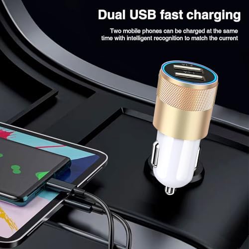 듀얼 USB A 차량용 충전기, 12V/24V 충전 어댑터, 아이폰 15 14 13 8 7, 삼성 갤럭시 S23 S22 S21 S25와 호환 — 사진 7
