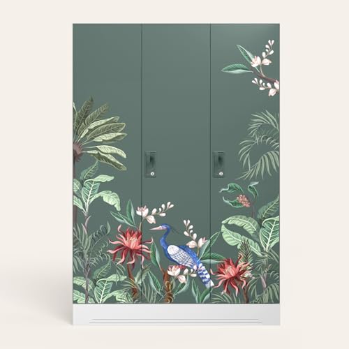 Image of Interio by Godrej Slimline 3-Door Digital Printed Steel Almirah (Enchanted Forest Tree Mist), 1-Year Warranty, 1 Locker