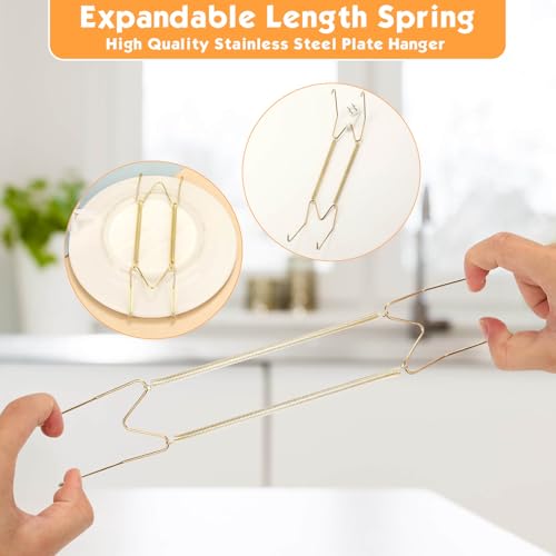 Image of 24 pcs Plate Hangers for The Wall, 4 /6 /8 /10 /12 Inch Invisible Decorative Wall Plate Hangers, Stainless Steel Plates Walls Hanger for Display Various Sizes with Hooks for Decorative