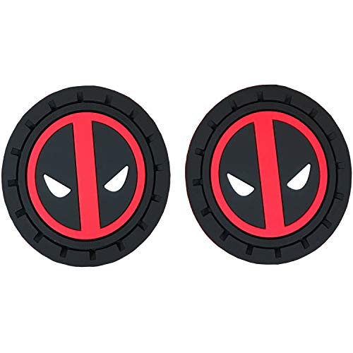 Plasticolor 001965R01 Marvel Comics Deadpool Auto Car Truck SUV Cup Holder Coaster 2-Pack