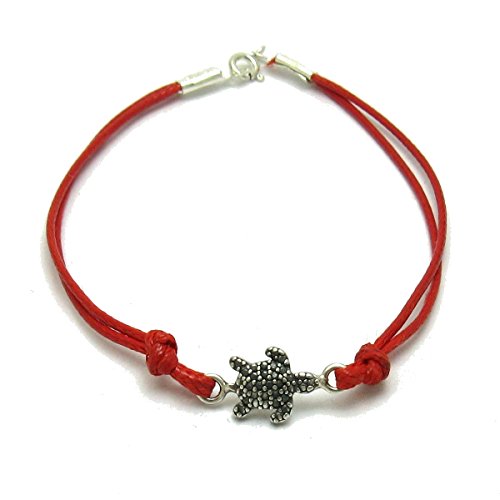 Bracelet tortue argent 925 cordon rouge : le cadeau idéal