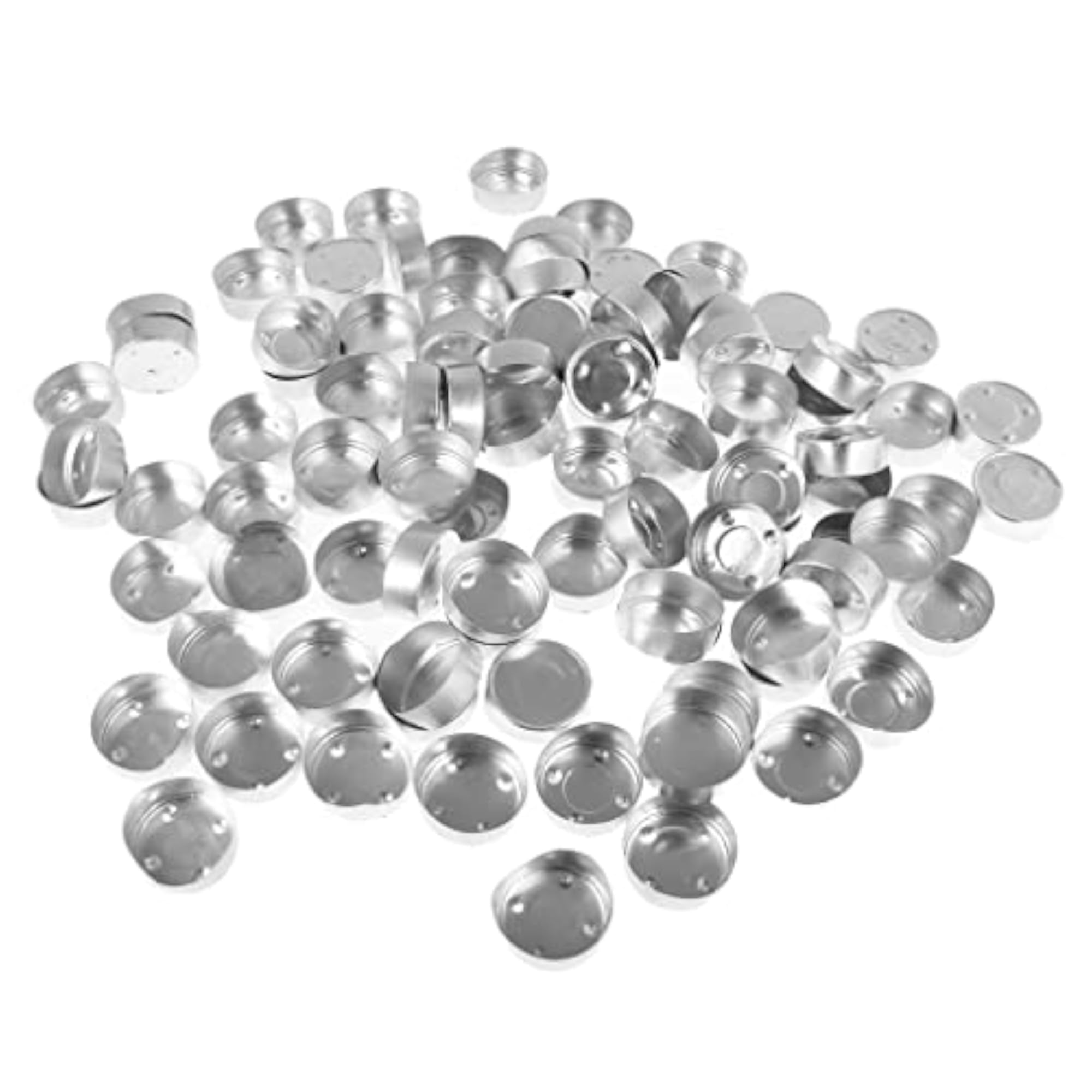 100 Pieces Aluminium Tea Light Empty Case Containers for Tealight Candles Making