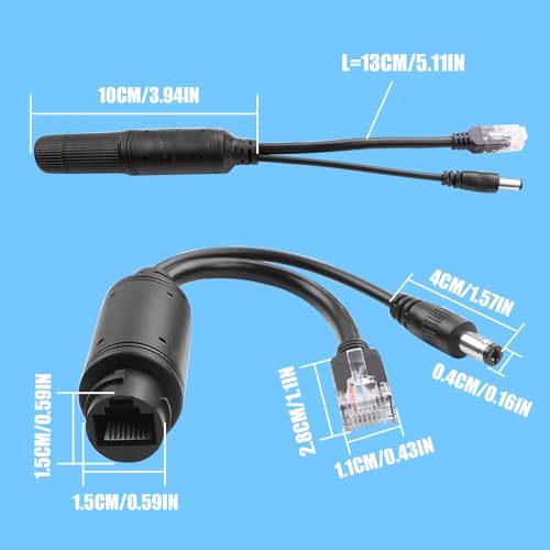 Image of Gigabit PoE Splitter Active 48V to 12V Waterproof Power Over Ethernet Splitter with 5.5x2.1mm DC IEEE 802.3af /at Compliant 10 /100 /1000Mbps for IP Camera, AP, VoIP Phone and More (1Pack)