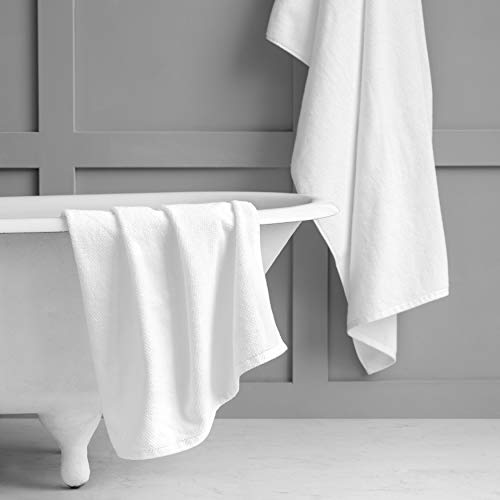 Welhome Franklin Premium | 2 Piece Bath Sheets | Popcorn Textured White Bathroom Towels | Hotel & Spa Towels For Bathroom | Soft & Absorbent | 600 Gsm 100% Cotton Bath Towel Sheets #TOP1